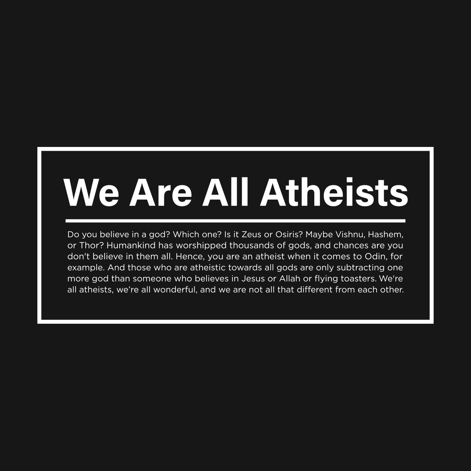 WE ARE ALL ATHEISTS - HOODIE